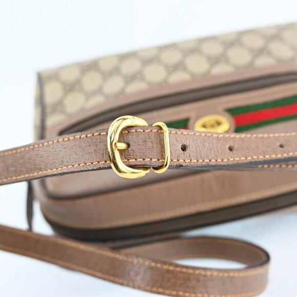 Authentic GUCCI GG Sherry PVC Leather Brown Shoulder Bag bsj630-121025 - Picture 8 of 16